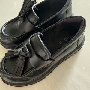 Zara Kids Black Moccasin Shoes with Tassels